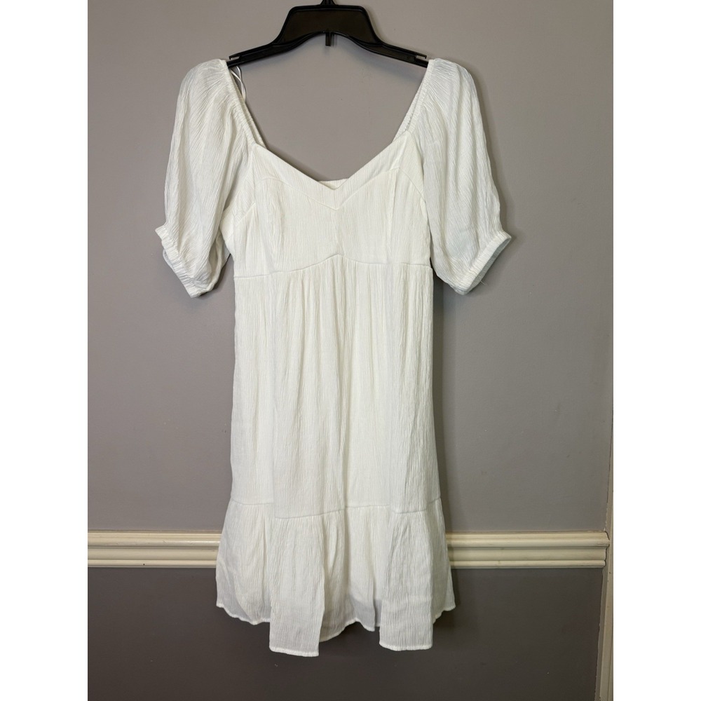 Nine West white gauze dress short sleeve small